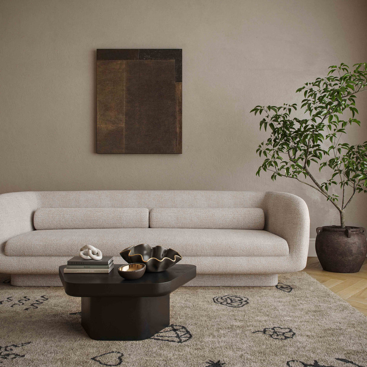 Yoko Black Coffee Table (31.5"-38.6")