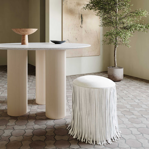 Shag Me Performance Vegan Leather Ottoman