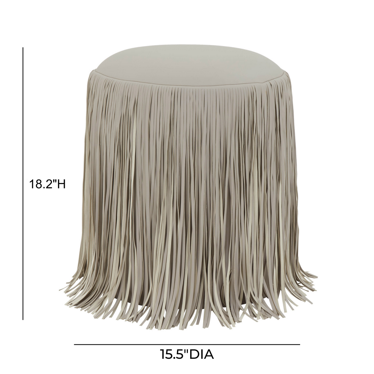 Shag Me Performance Vegan Leather Ottoman - View 18