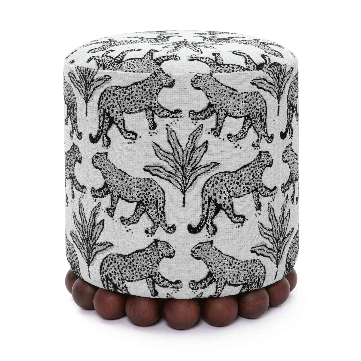 Dex circular ottoman cushion edge stitching detail