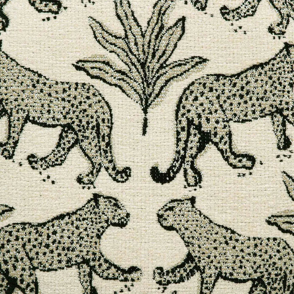 Dex Cream Leopard Jacquard Ottoman