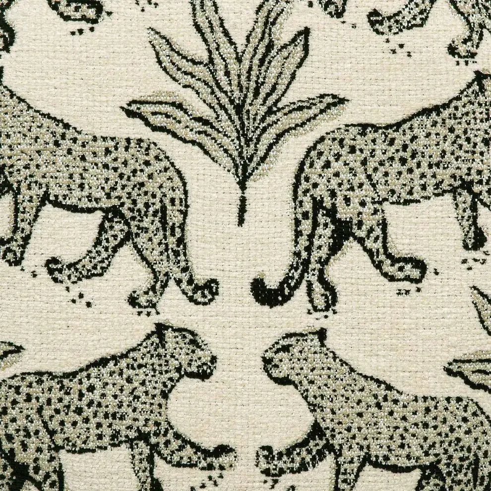 Dex Cream Leopard Jacquard Ottoman