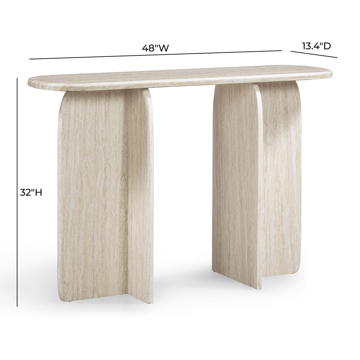 Clementine 48" Faux Travertine Console Table