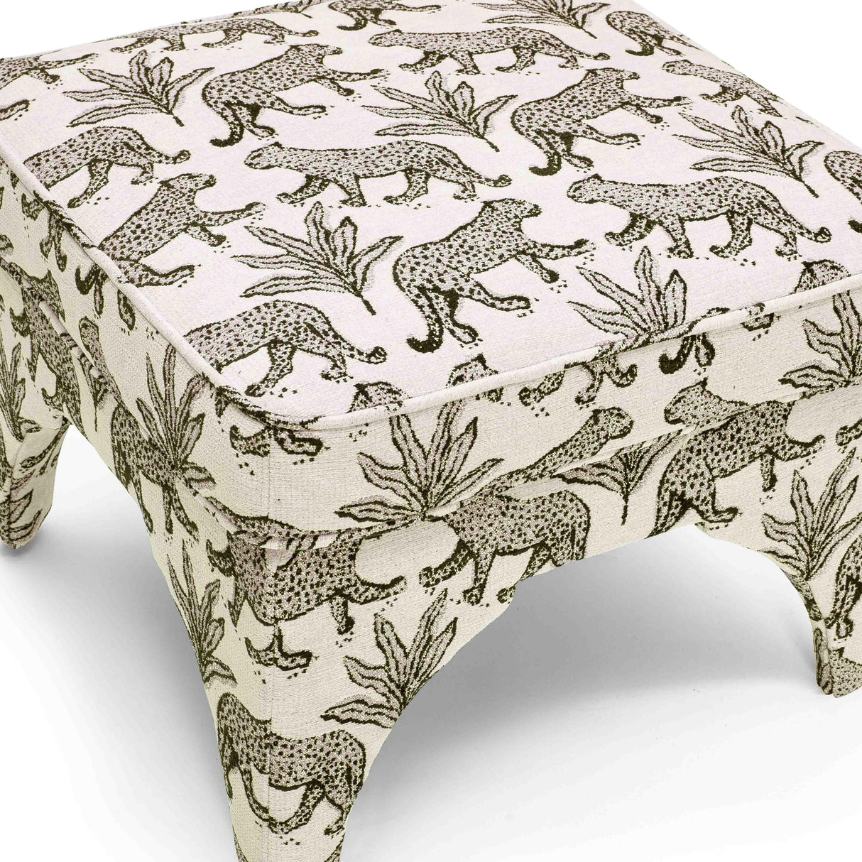 Raji Leopard Jacquard Ottoman