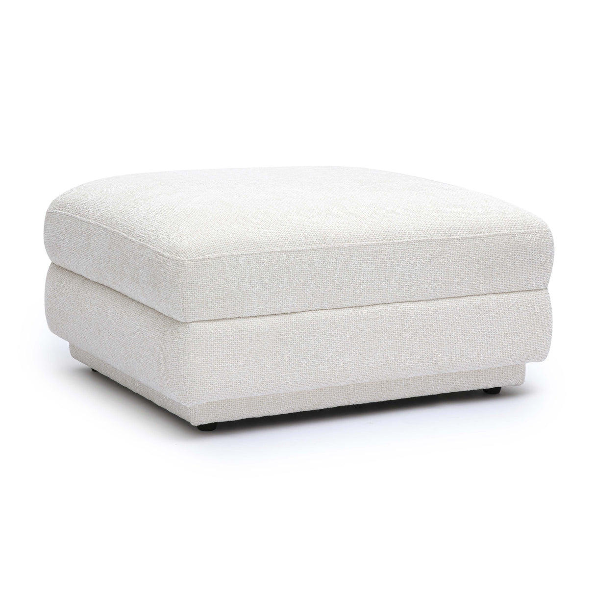Perry Cream Chenille Modular Ottoman