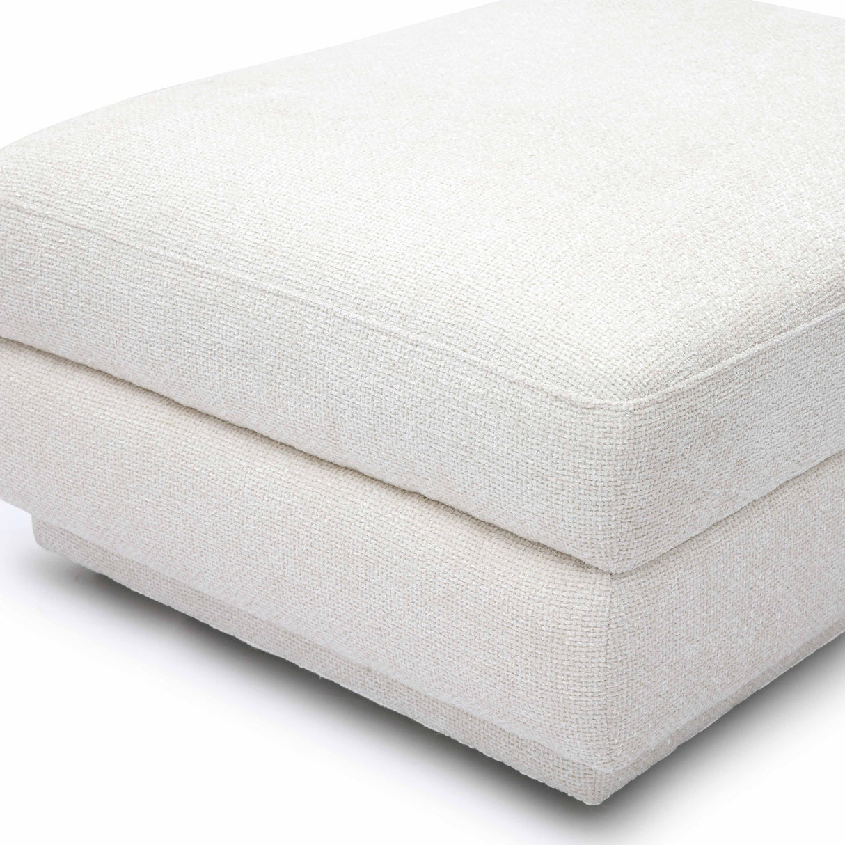 Perry Cream Chenille Modular Ottoman