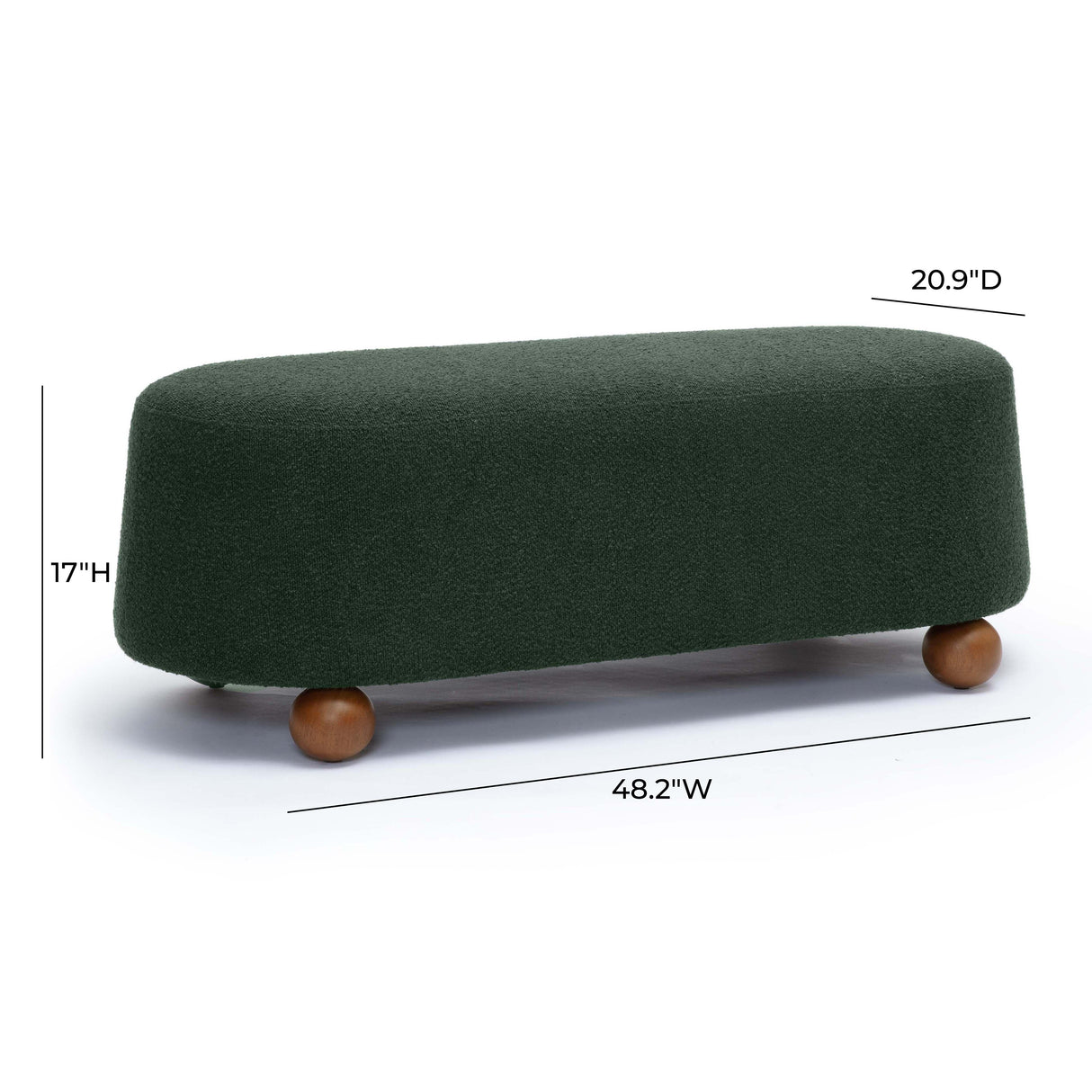 Jaine 48" Boucle Large Ottoman