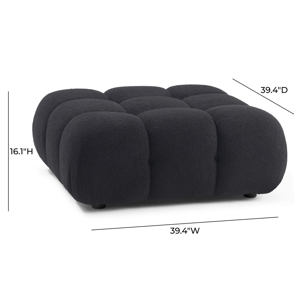 Calliope Vegan Shearling Modular Ottoman