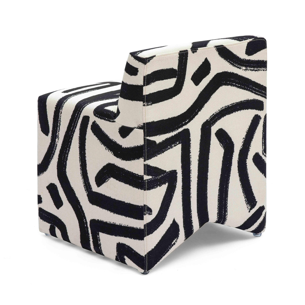 Pippa Black Brushstroke Print Stool