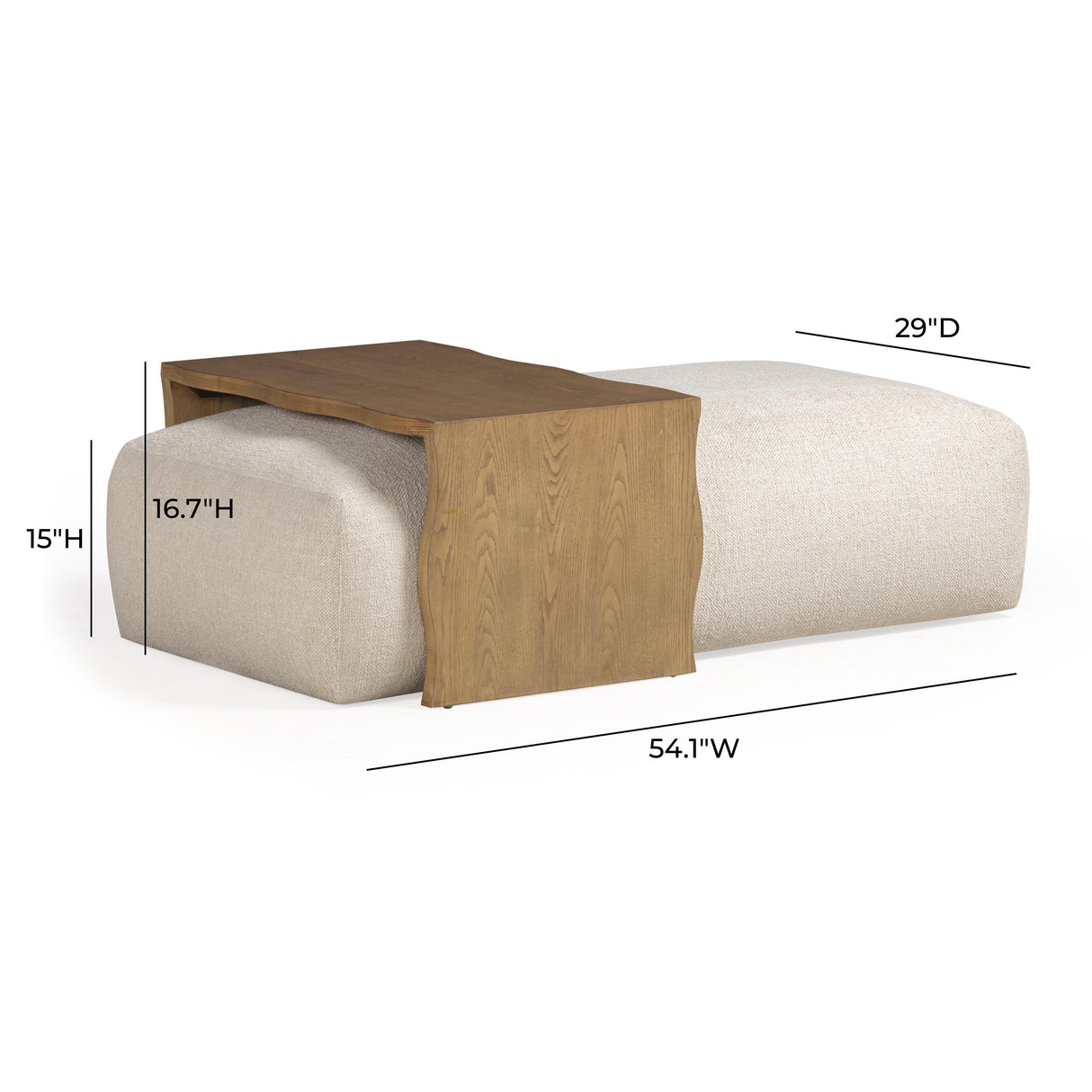 Spencer Performance Basketweave Ottoman with Bridge Table