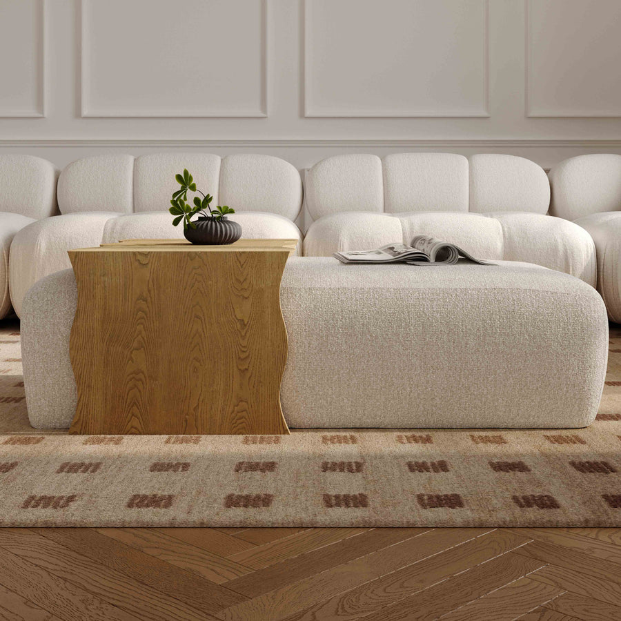 Spencer Performance Basketweave Ottoman with Bridge Table