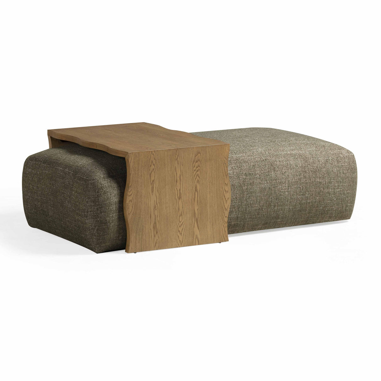 Spencer Performance Basketweave Ottoman with Bridge Table