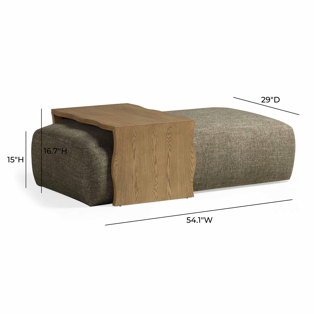 Spencer Performance Basketweave Ottoman with Bridge Table