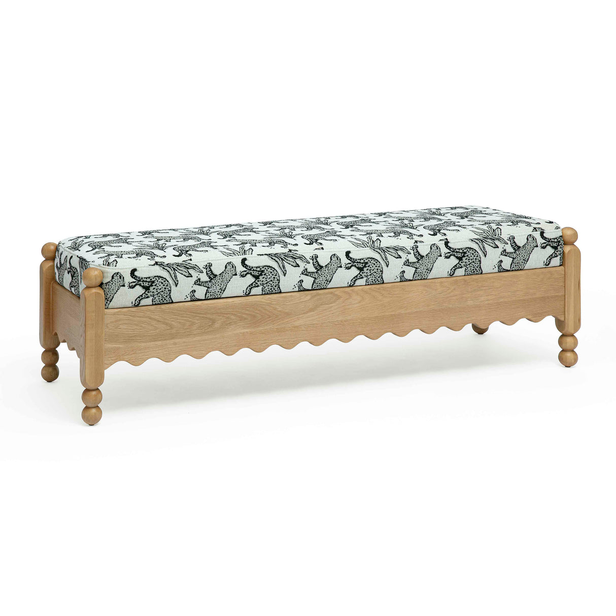 Thelma 56" Leopard Jacquard Bench