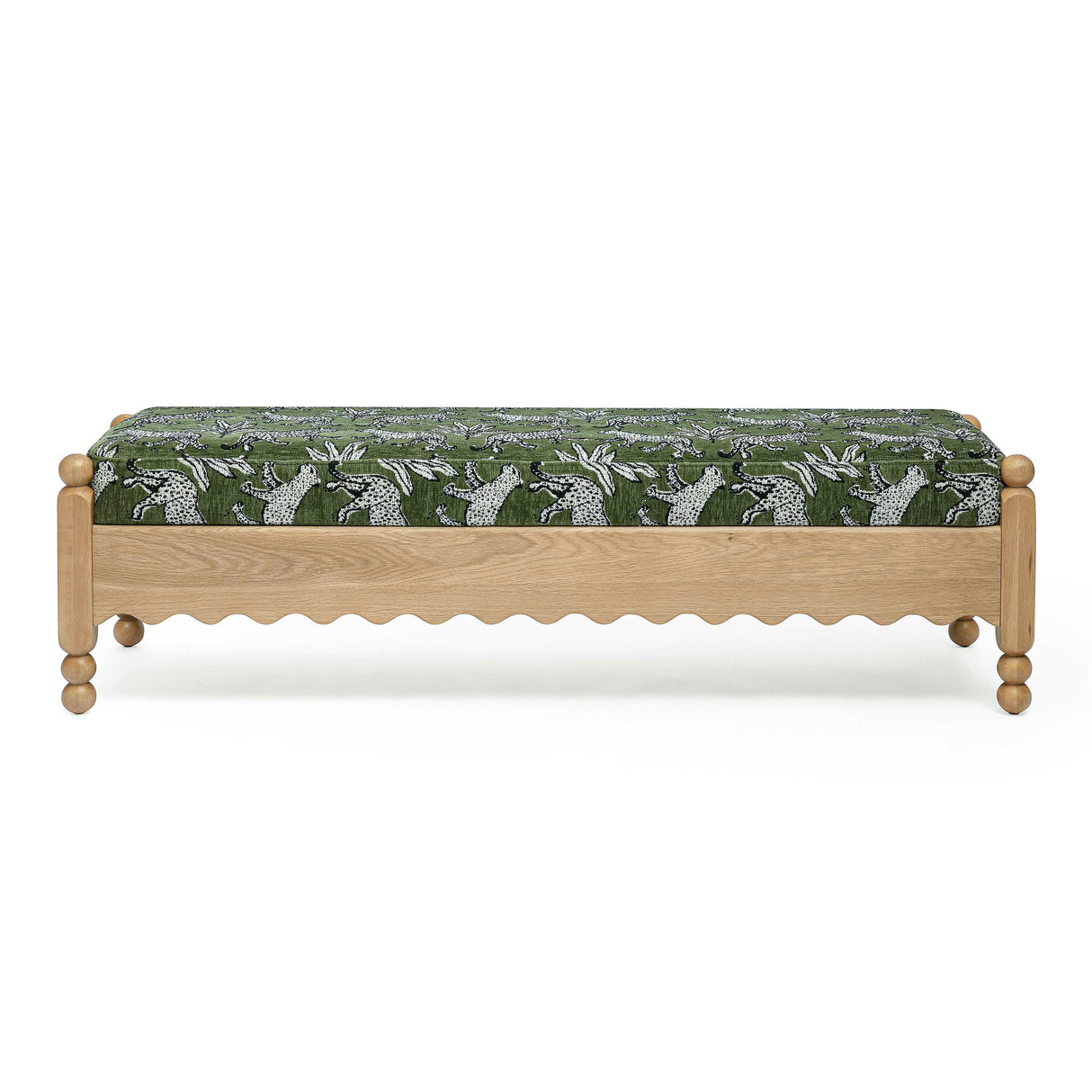 Thelma 56" Leopard Jacquard Bench