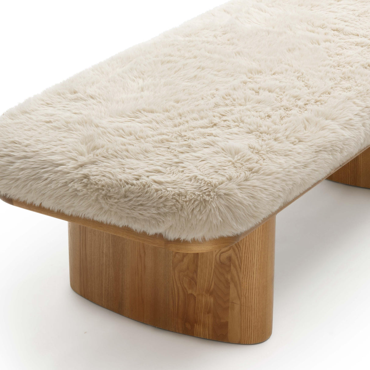 Ollie 56.5" Straight Vegan Shearling Large Bench