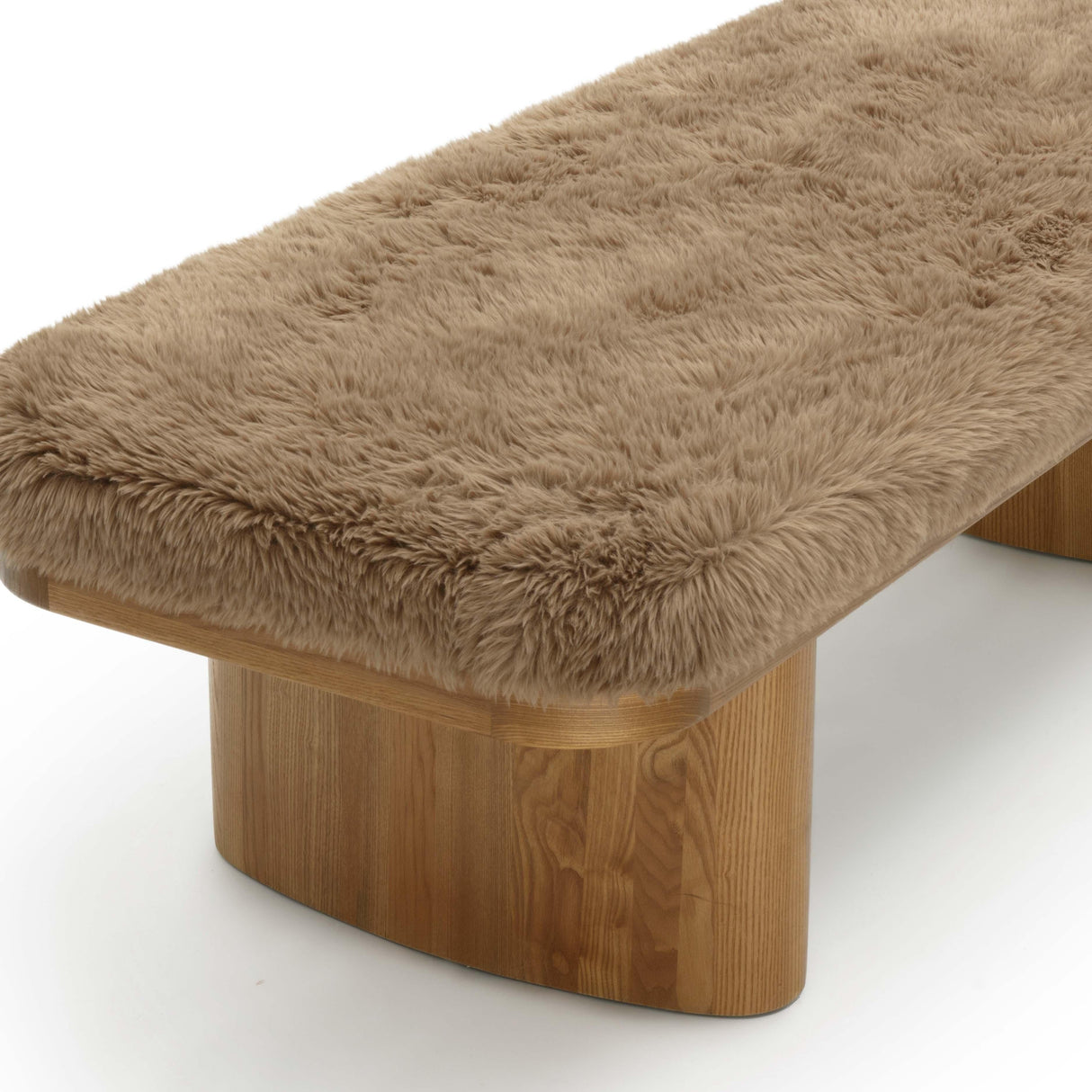 Ollie 56.5" Straight Vegan Shearling Large Bench
