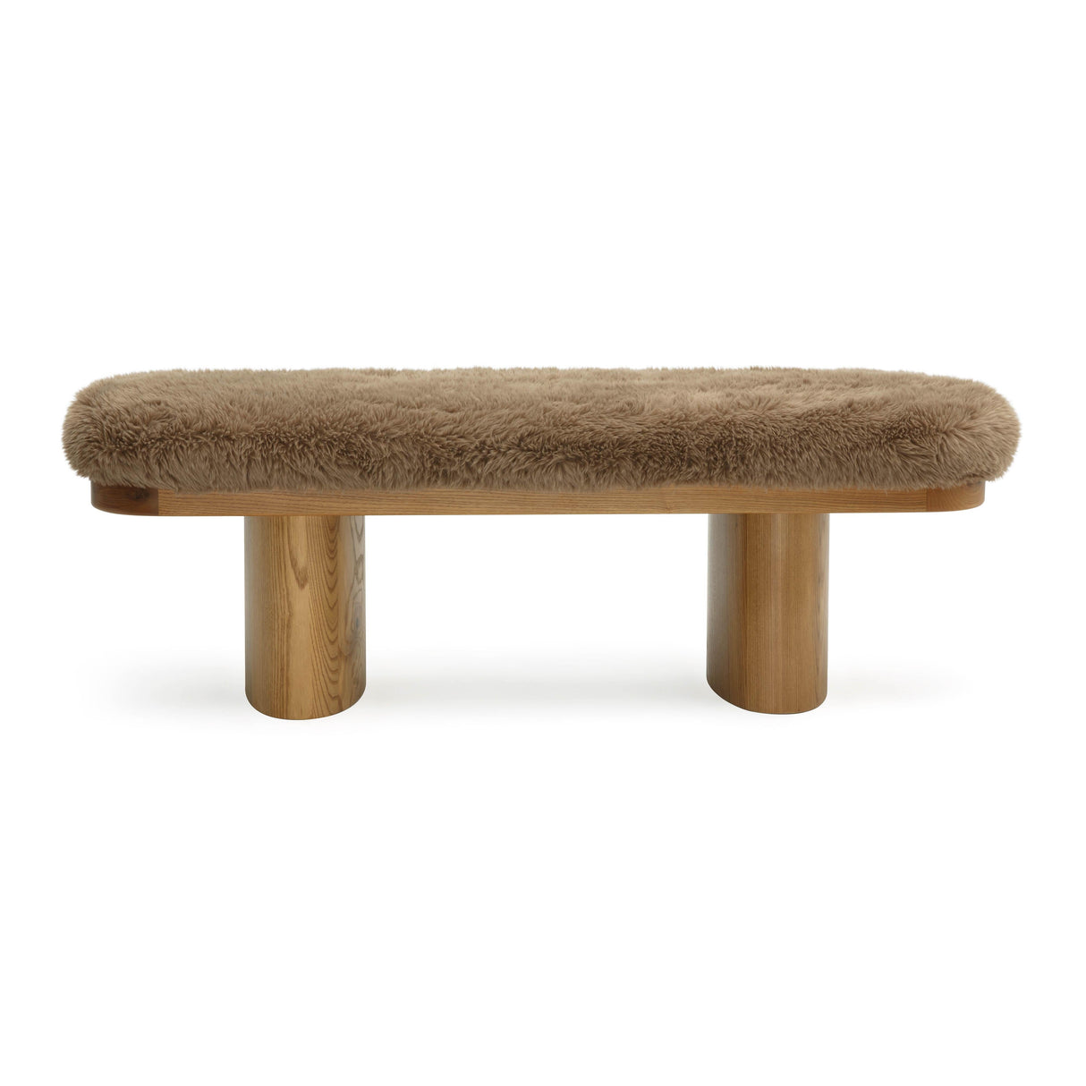 Ollie 48" Straight Vegan Shearling Bench