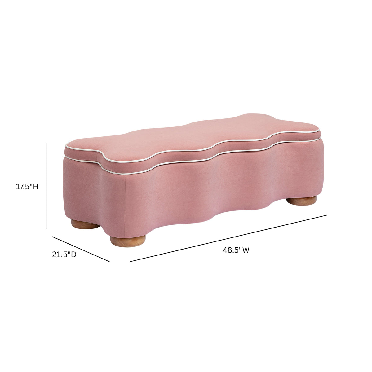 FOAK Thalia 48.5-inch performance velvet bench styling in living room
