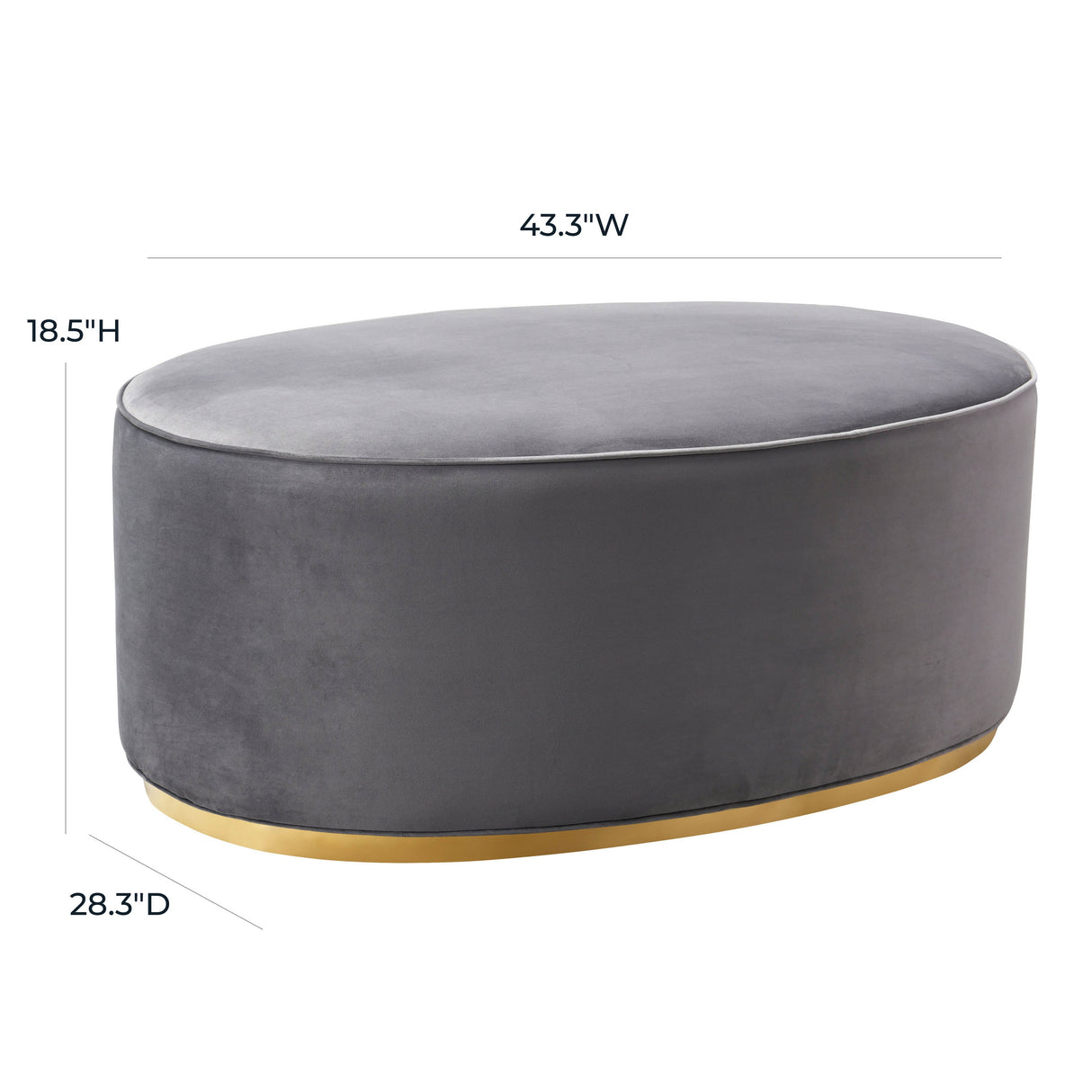 Scarlett Velvet Oval Ottoman
