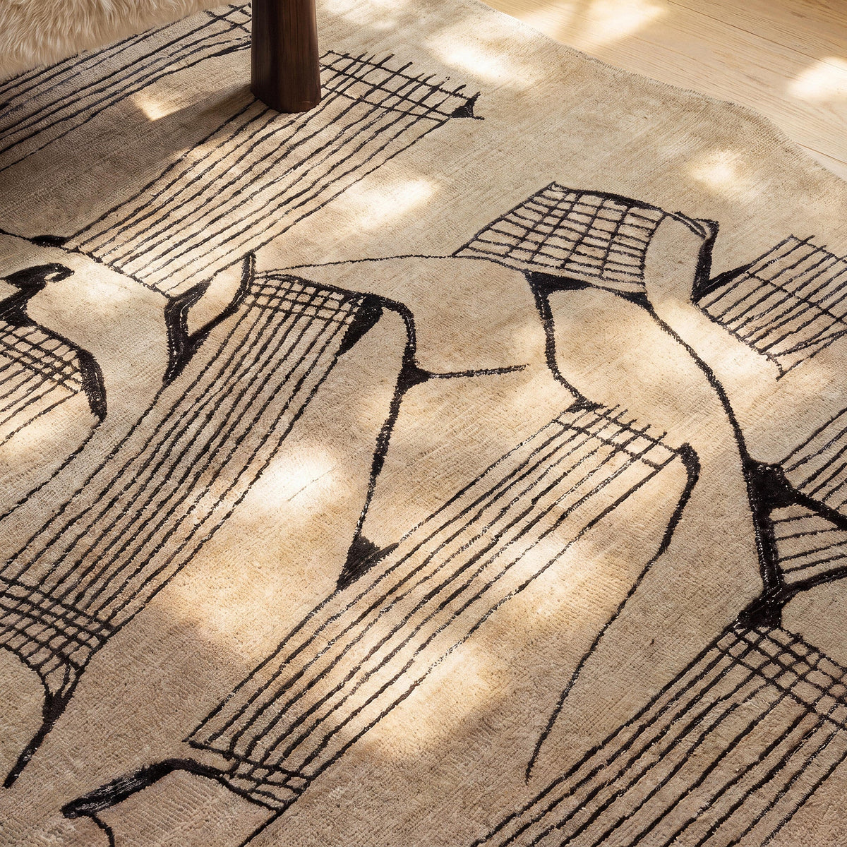 Mezzo Natural Hand Tufted Wool Area Rug 5'X8' - View 2