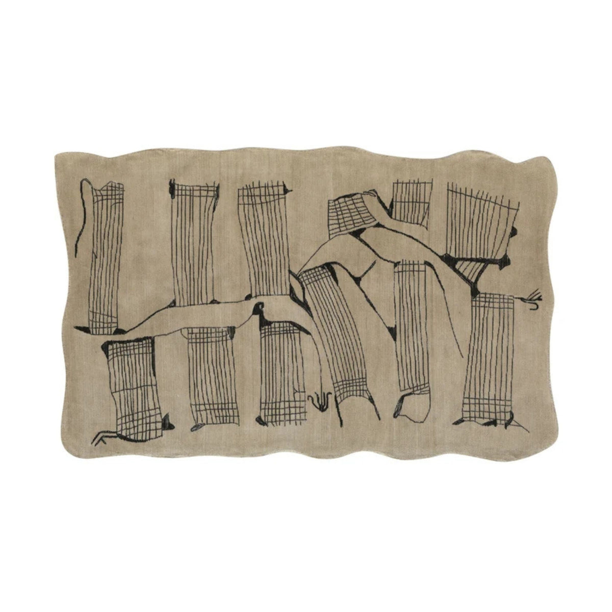 Mezzo Natural Hand Tufted Wool Area Rug 5'X8' - View 1
