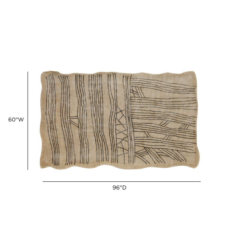 Daphne Natural Hand Tufted Wool Area Rug 5'X8' dimensions
