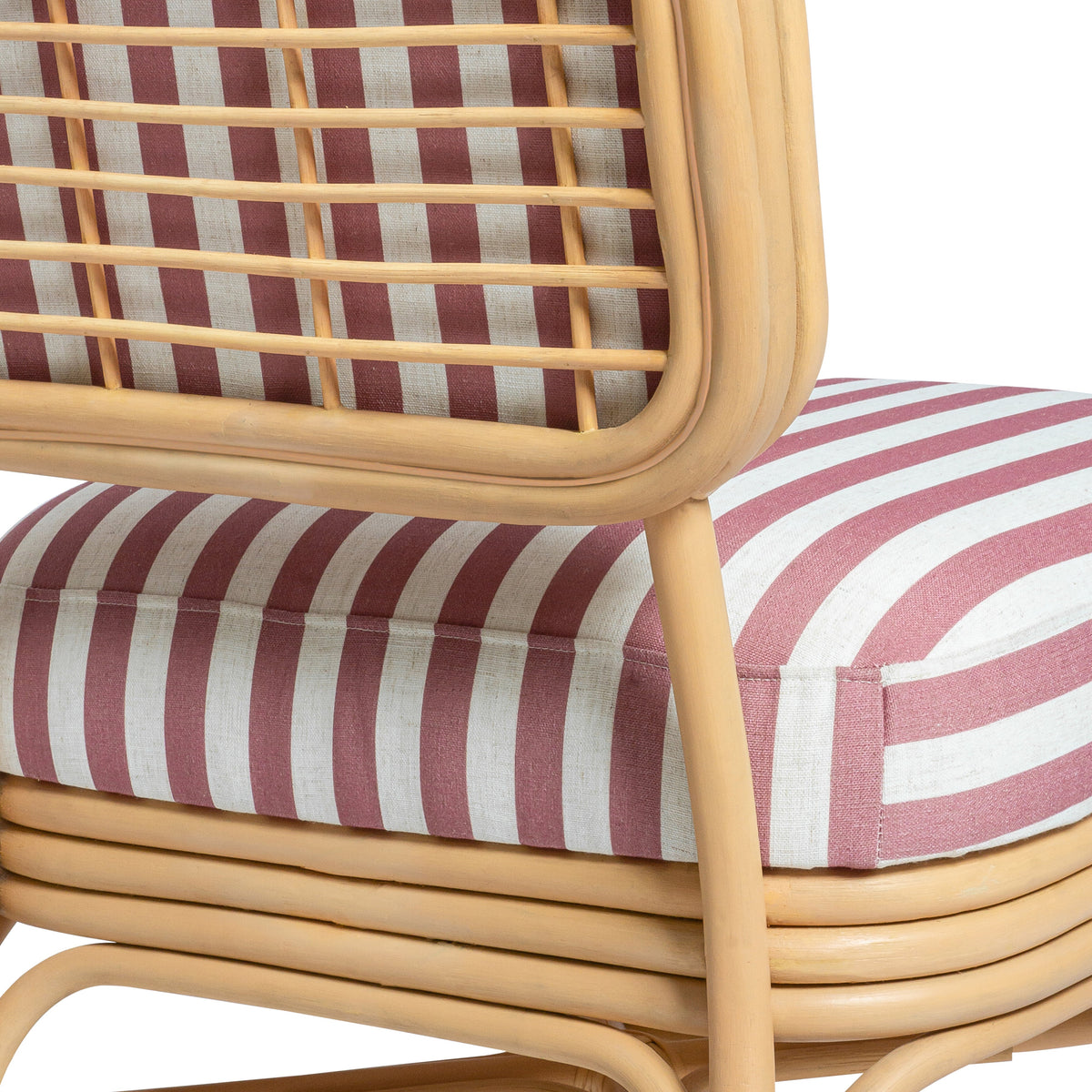 Dorine Striped Performance Linen & Rattan Accent Chair - View 21