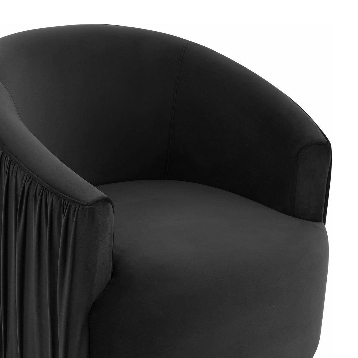 London Pleated Velvet Swivel Chair