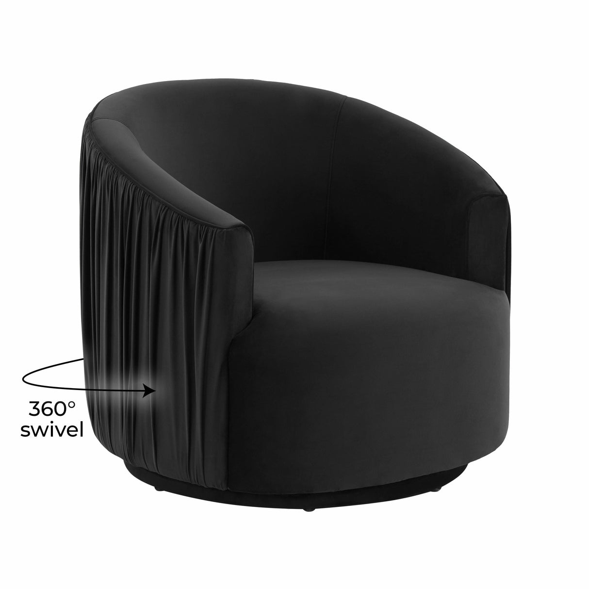 London Pleated Velvet Swivel Chair
