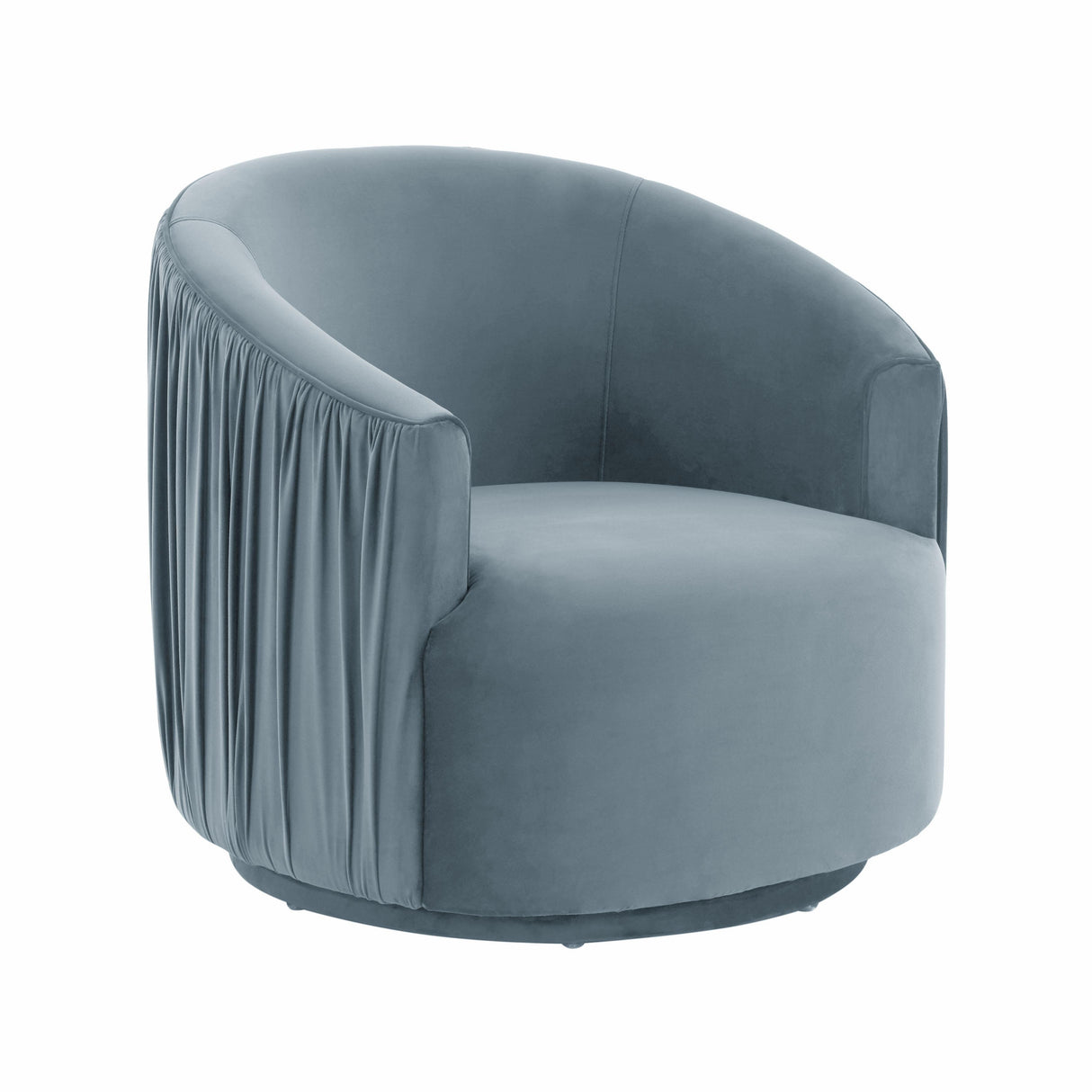 London Pleated Velvet Swivel Chair