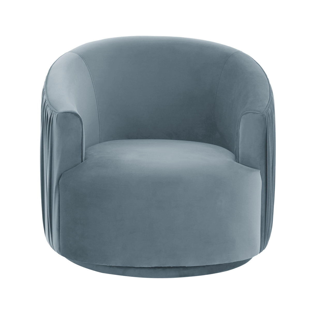 London Pleated Velvet Swivel Chair
