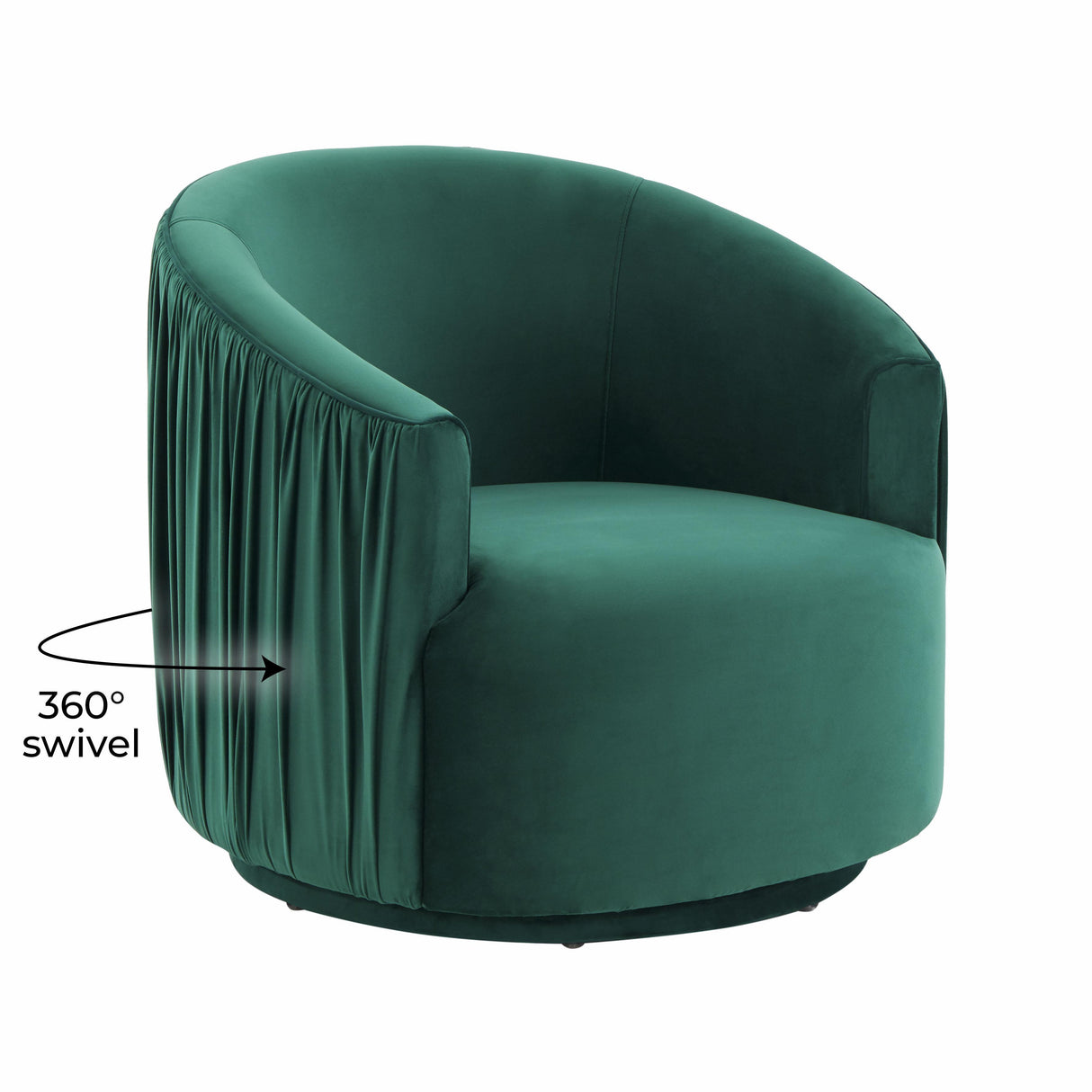 London Pleated Velvet Swivel Chair