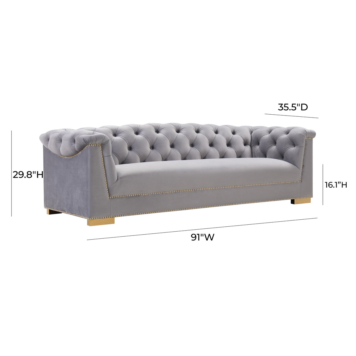 Farah 91" Velvet Sofa