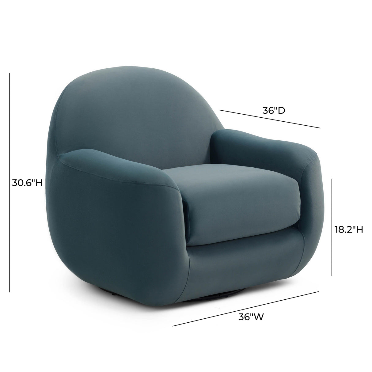 Tiago Velvet Swivel Chair