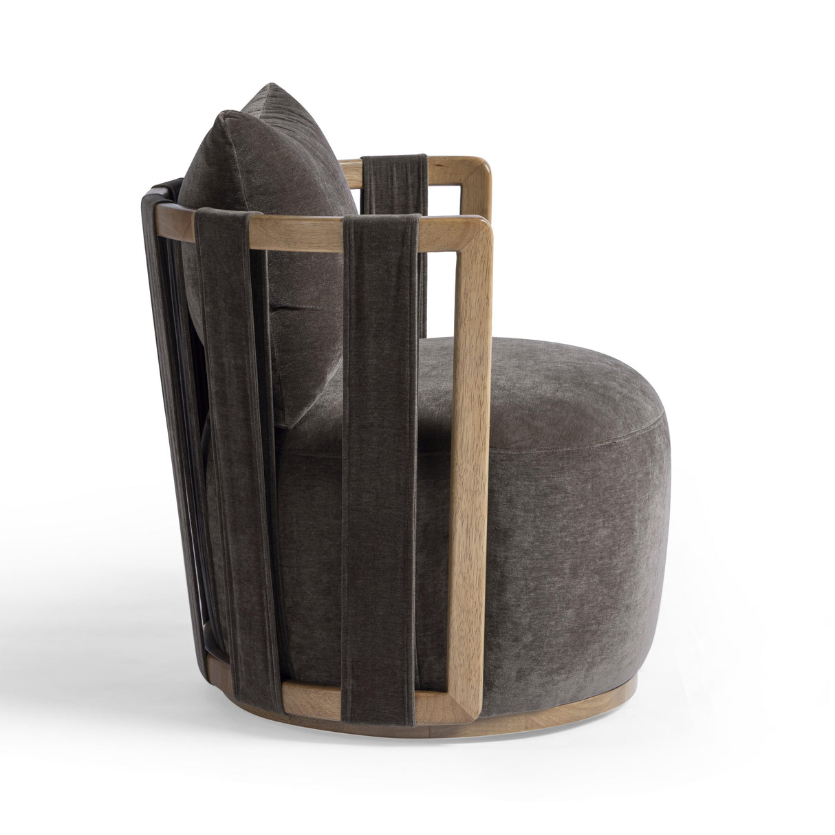 Paolo Upcycled Fabric Swivel Chair