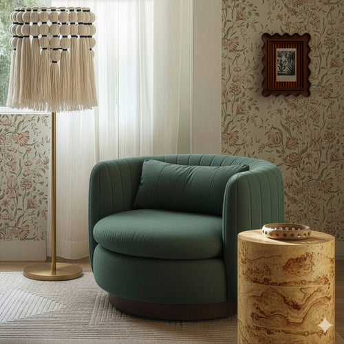 Nura Chenille Swivel Accent Chair