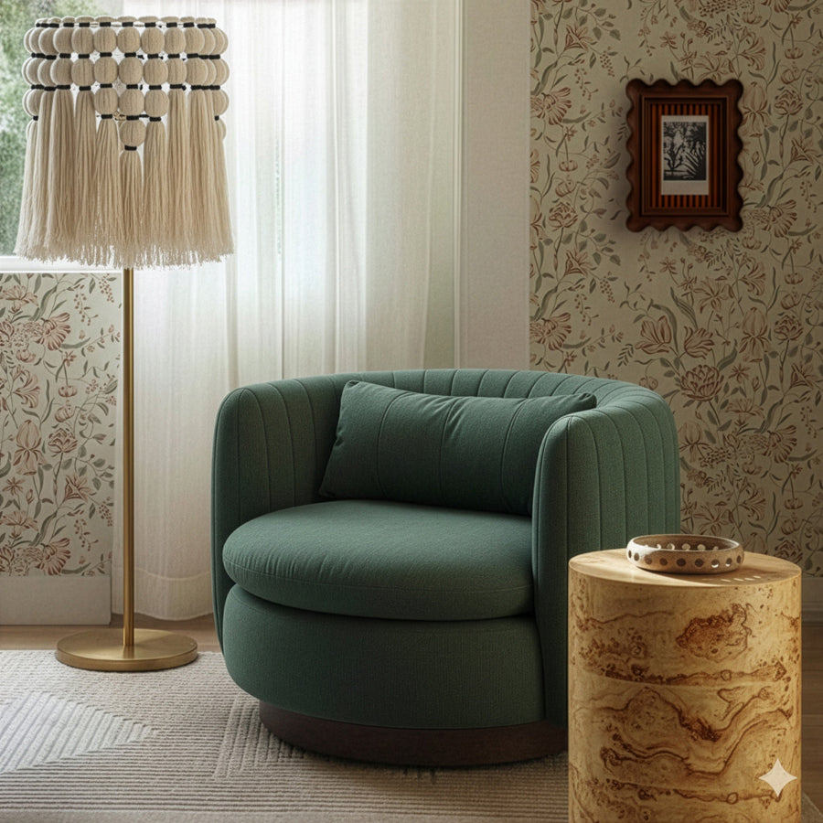 Nura Chenille Swivel Accent Chair