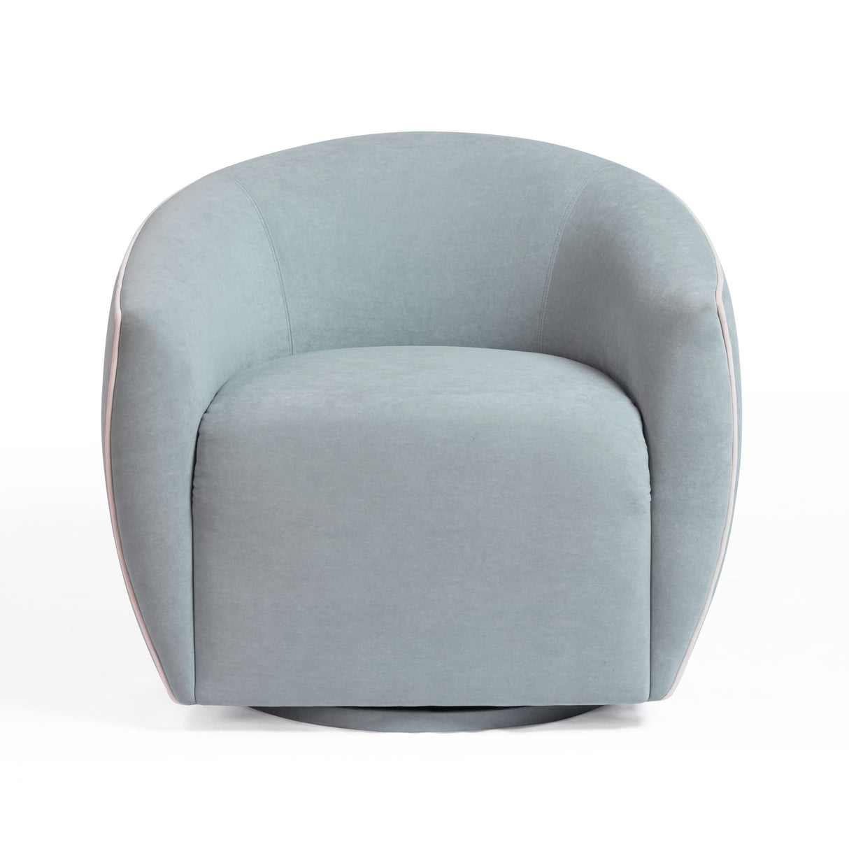 Jordan Contrast Piping Velvet Swivel Chair