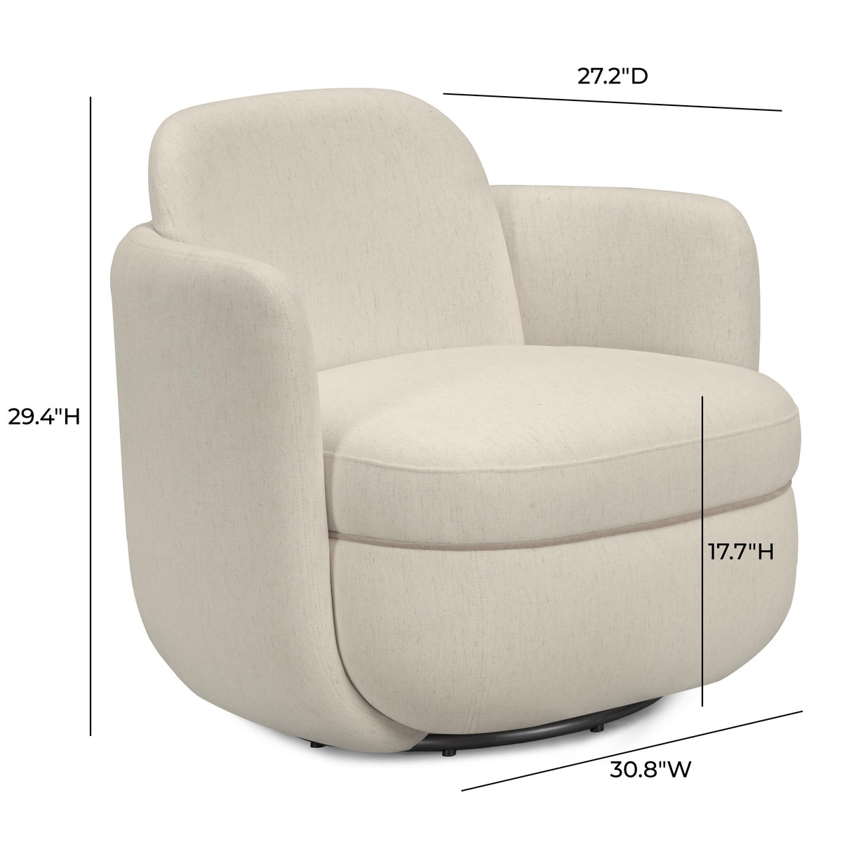 Wolfie Performance Chenille Swivel Accent Chair - View 16