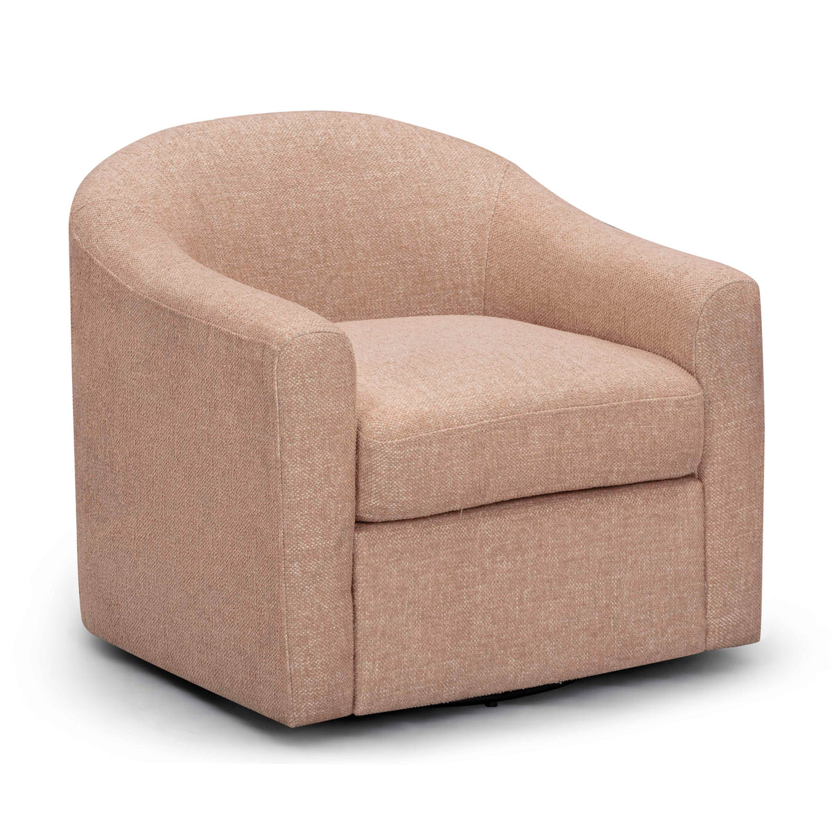 Thao Contract-Grade Basketweave Fabric Swivel Accent Chair - View 8