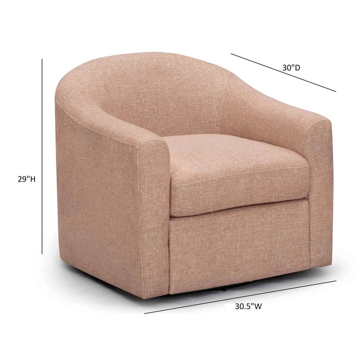Thao Contract-Grade Basketweave Fabric Swivel Accent Chair - View 14