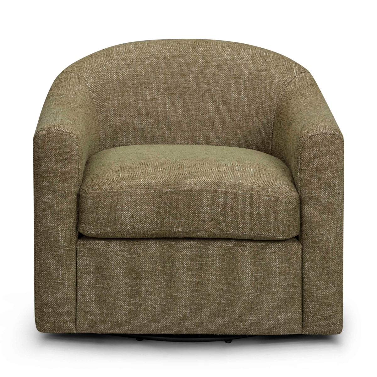 Thao Contract-Grade Basketweave Fabric Swivel Accent Chair - View 17