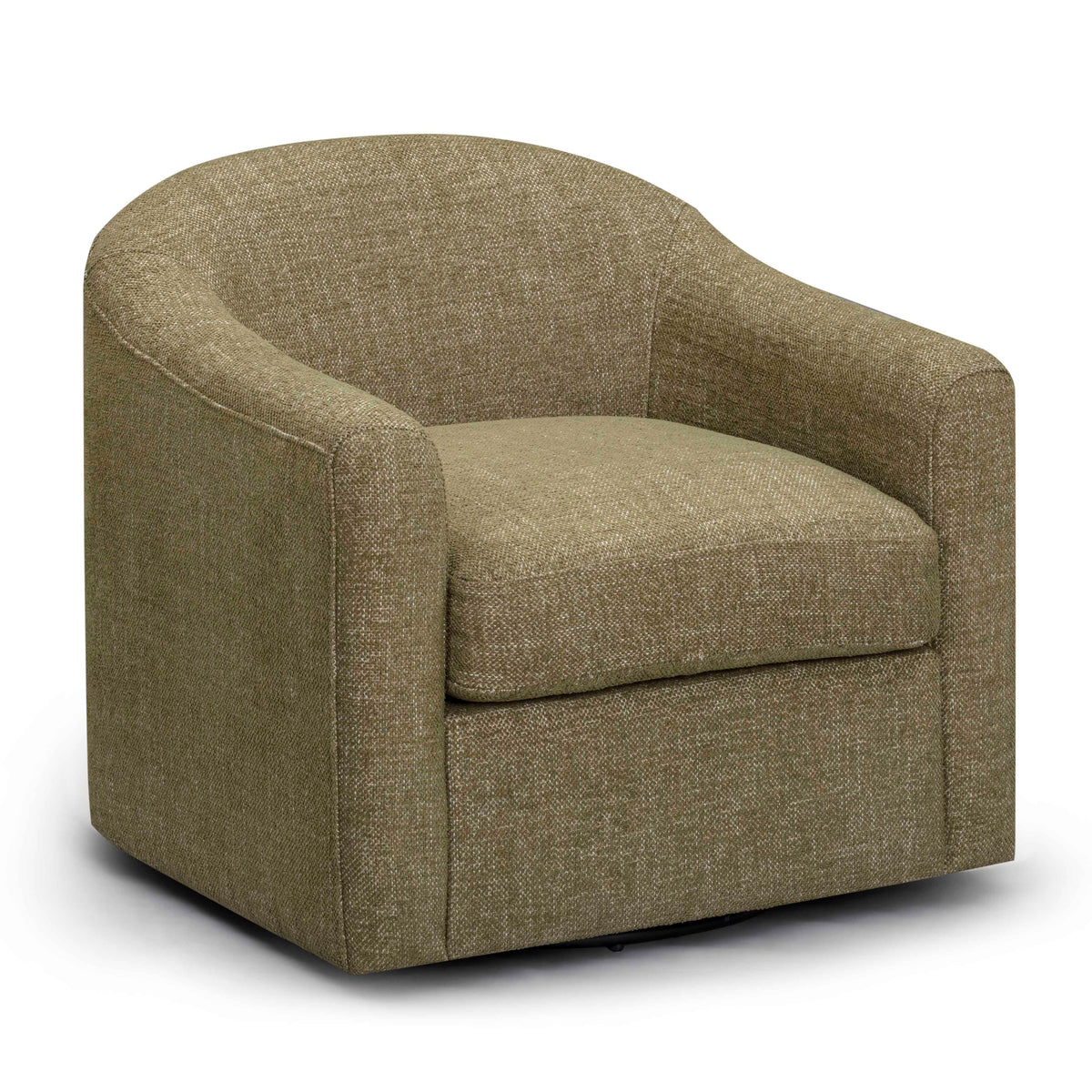 Thao Contract-Grade Basketweave Fabric Swivel Accent Chair - View 15