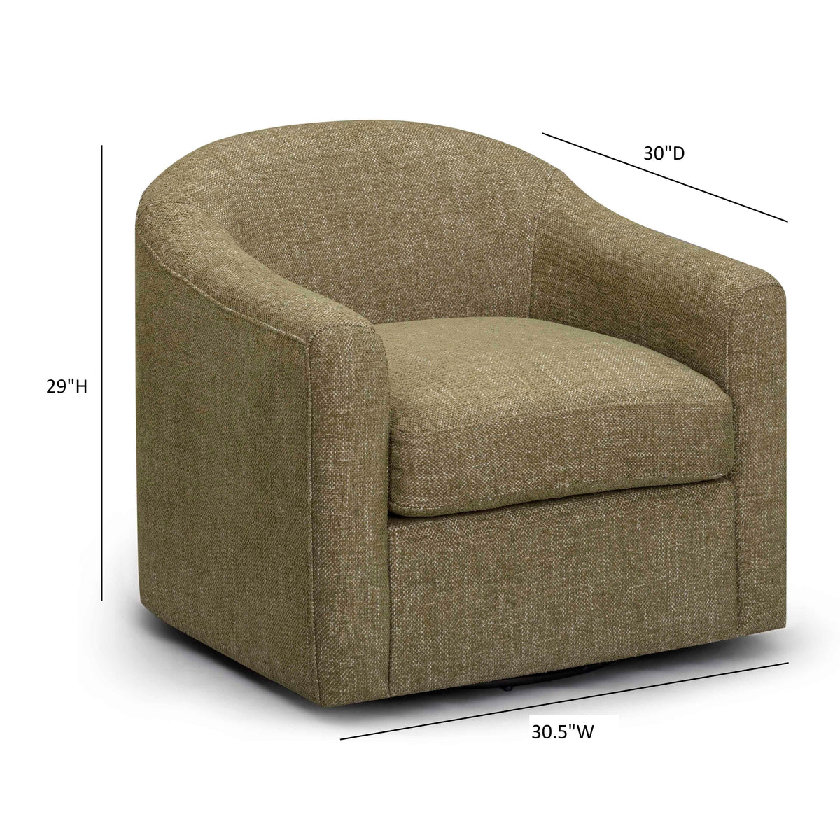 Thao Contract-Grade Basketweave Fabric Swivel Accent Chair - View 21