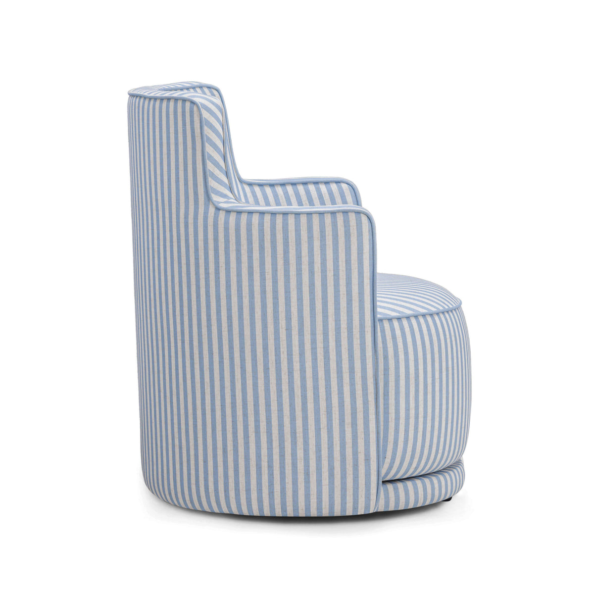 Passe Striped Linen Swivel Accent Chair - View 5