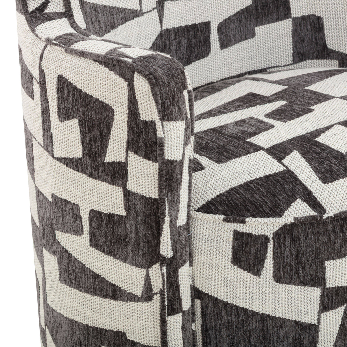 Passe Black Performance Jacquard Swivel Accent Chair - View 4