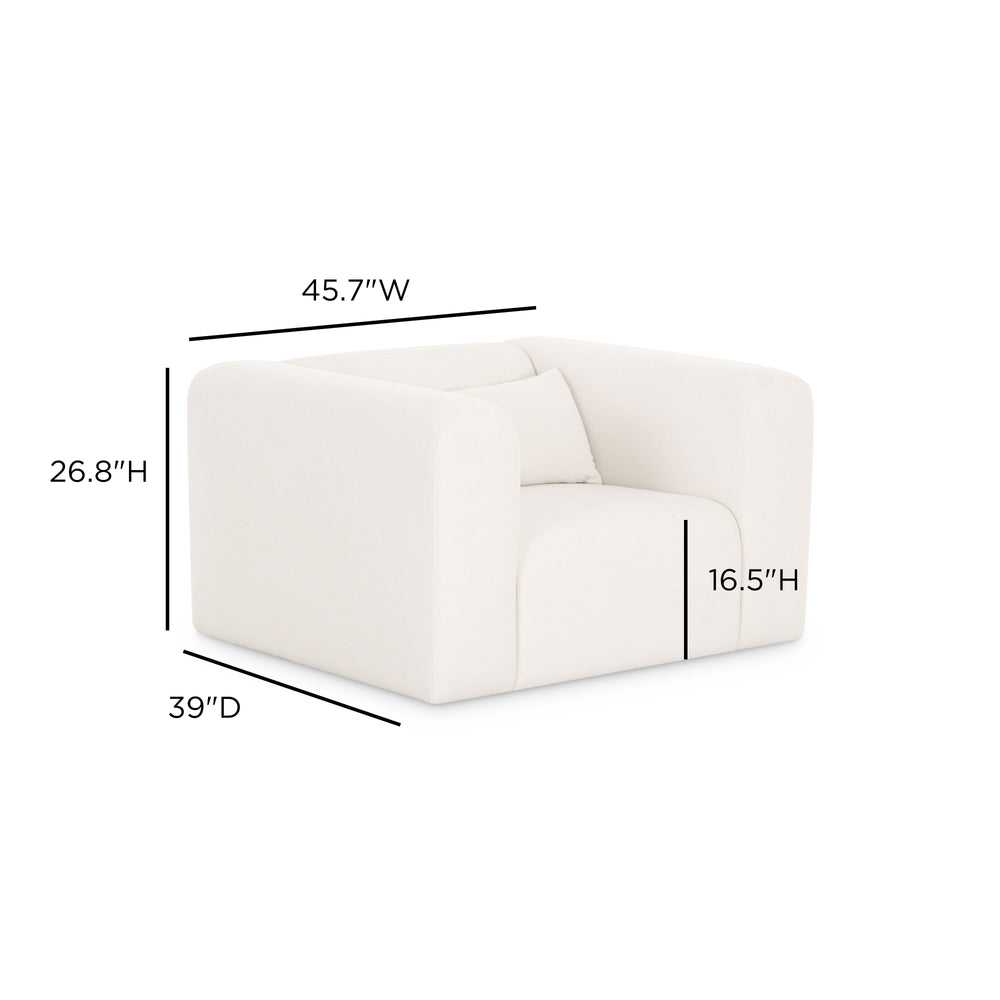 Tarra Cream Performance Chenille Accent Chair dimensions