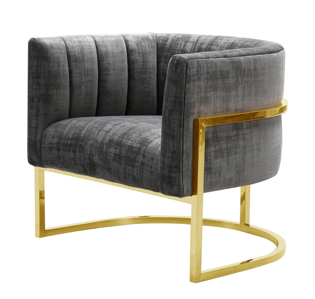 Magnolia Velvet Accent Chair with Gold Base