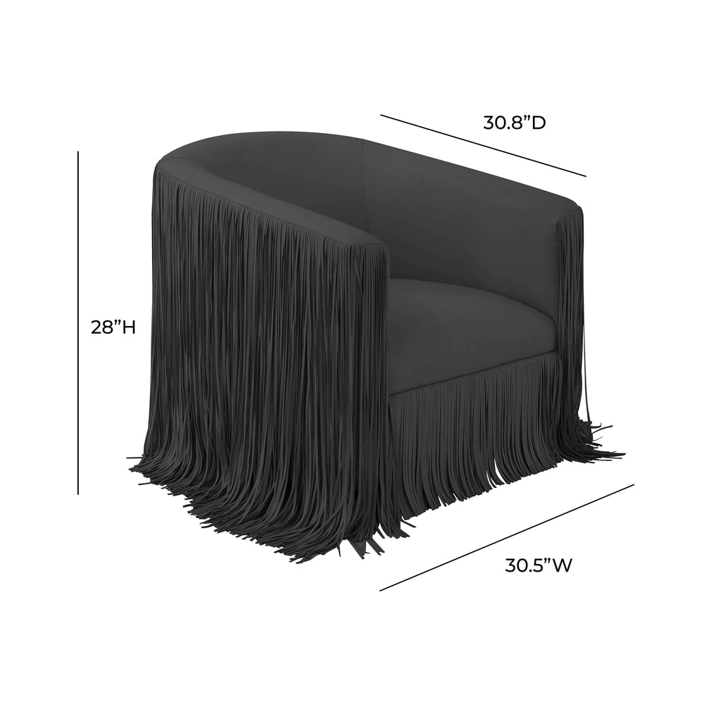 Shag Me Black Performance Vegan Leather Swivel Chair dimensions